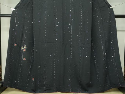 平和屋着物●極上　訪問着　刺繍　舞花文　金糸　蝋色地　やまと金ラベル　逸品　CZAA5438s6