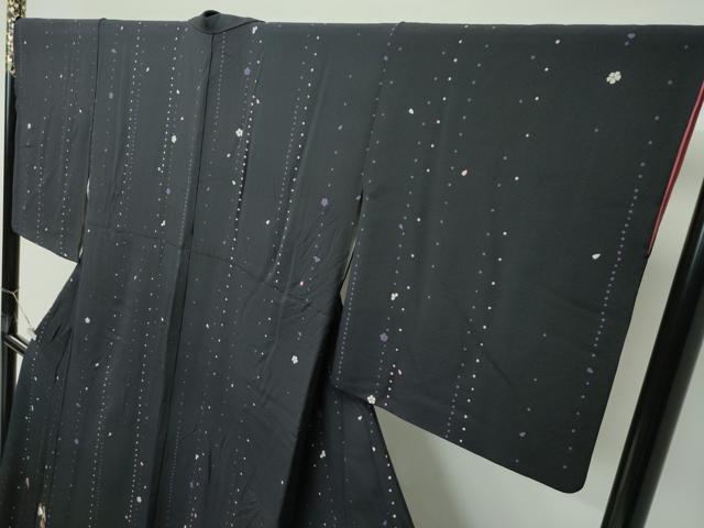 平和屋着物●極上　訪問着　刺繍　舞花文　金糸　蝋色地　やまと金ラベル　逸品　CZAA5438s6