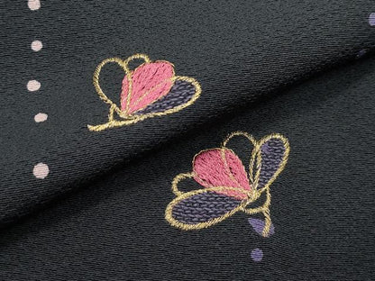 平和屋着物●極上　訪問着　刺繍　舞花文　金糸　蝋色地　やまと金ラベル　逸品　CZAA5438s6