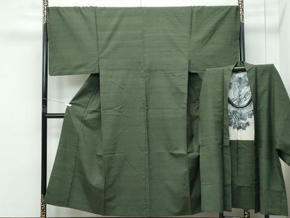 平和屋着物●極上　男性　紬　アンサンブル　霞文　逸品　CZAA5443s6