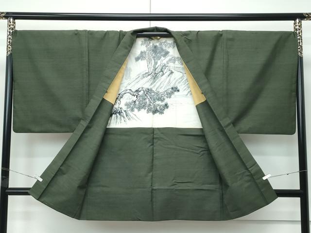 平和屋着物○男性 紬 アンサンブル 霞文 正絹 逸品 DABC3039az