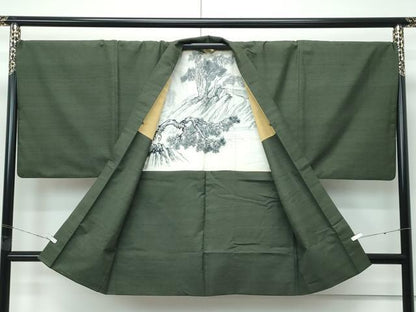 平和屋着物●極上　男性　紬　アンサンブル　霞文　逸品　CZAA5443s6