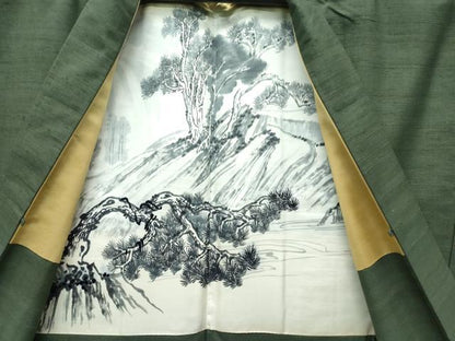 平和屋着物●極上　男性　紬　アンサンブル　霞文　逸品　CZAA5443s6
