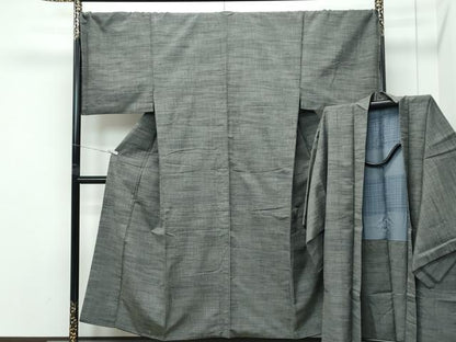 平和屋着物●極上　男性　紬　アンサンブル　キングサイズ　霞文　逸品　CZAA5444s6