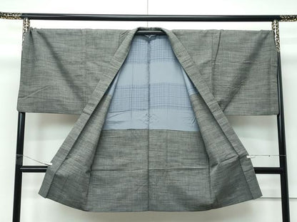 平和屋着物●極上　男性　紬　アンサンブル　キングサイズ　霞文　逸品　CZAA5444s6
