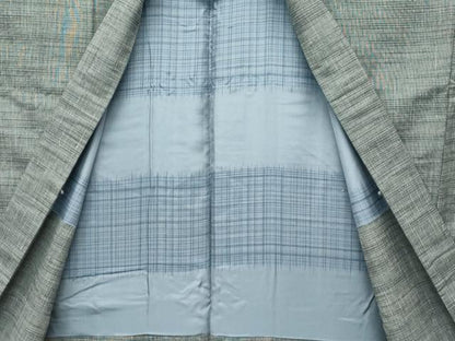 平和屋着物●極上　男性　紬　アンサンブル　キングサイズ　霞文　逸品　CZAA5444s6