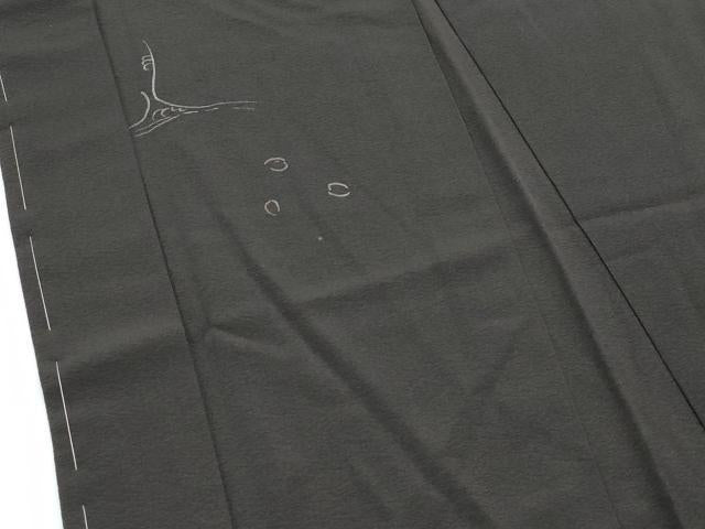 平和屋着物∞極上　男性　長羽織　舞桜　海松茶色地　羽裏：虎　逸品　未使用　CZAA5449s6