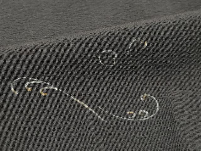 平和屋着物∞極上　男性　長羽織　舞桜　海松茶色地　羽裏：虎　逸品　未使用　CZAA5449s6
