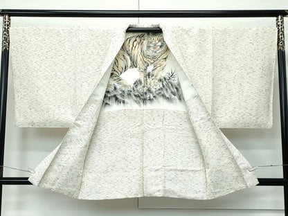平和屋着物∞極上　男性　髭紬　羽織　羽裏：虎　逸品　CZAA5450s6