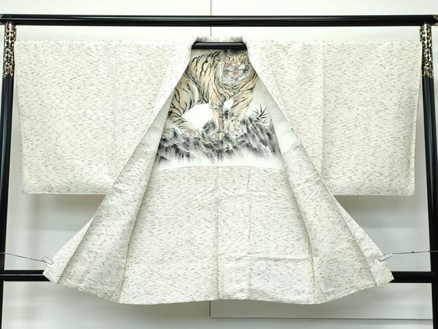 平和屋着物∞極上　男性　髭紬　羽織　羽裏：虎　逸品　CZAA5450s6