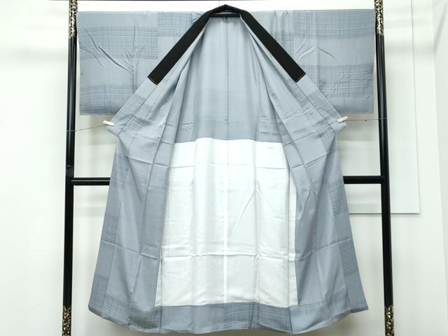 平和屋着物●極上　男性　紬　アンサンブル　長襦袢セット　キングサイズ　濃紺地　逸品　未使用　CZAA5461s6