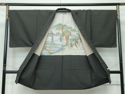 平和屋着物●極上　男性　紬　アンサンブル　霞文　逸品　未使用　CZAA5462s6