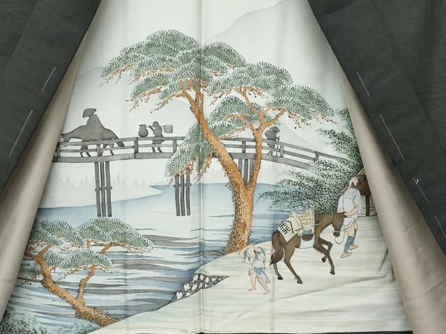 平和屋着物●極上　男性　紬　アンサンブル　霞文　逸品　未使用　CZAA5462s6