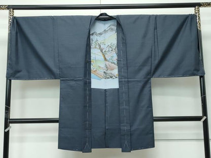 平和屋着物●極上 男性 本場大島紬 アンサンブル キングサイズ 100亀甲 総詰め 縞格子 上村織物謹製 証紙付き 逸品 未使用 CZAA5463s6