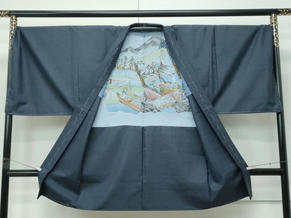 平和屋着物●極上 男性 本場大島紬 アンサンブル キングサイズ 100亀甲 総詰め 縞格子 上村織物謹製 証紙付き 逸品 未使用 CZAA5463s6