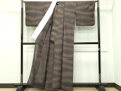 平和屋本店＊極上 夏物 石川県指定無形文化財 夏牛首紬 白山工房 手織り 立波文 逸品 CZAA5472s6
