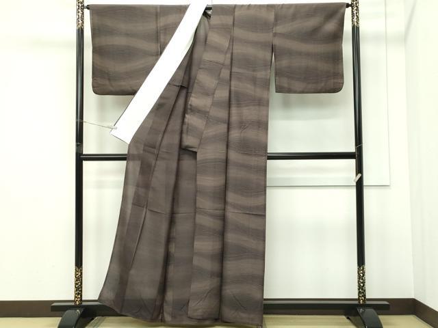 平和屋本店＊極上 夏物 石川県指定無形文化財 夏牛首紬 白山工房 手織り 立波文 逸品 CZAA5472s6