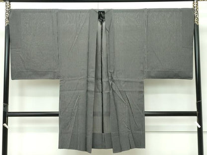 平和屋着物∞極上　男性　スリーシーズン　春夏秋　塵除け　長羽織　キングサイズ　間道　黒地　逸品　CZAA5484s6