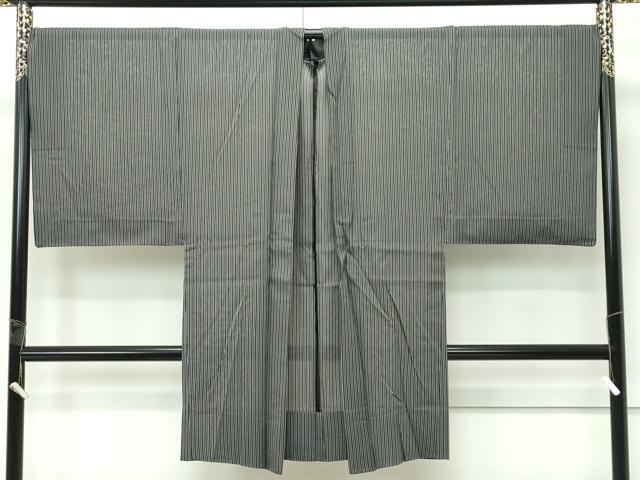 平和屋着物∞極上　男性　スリーシーズン　春夏秋　塵除け　長羽織　キングサイズ　間道　黒地　逸品　CZAA5484s6