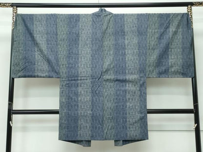 平和屋着物∞極上　男性　長羽織　キングサイズ　紬地　間道　逸品　CZAA5485s6