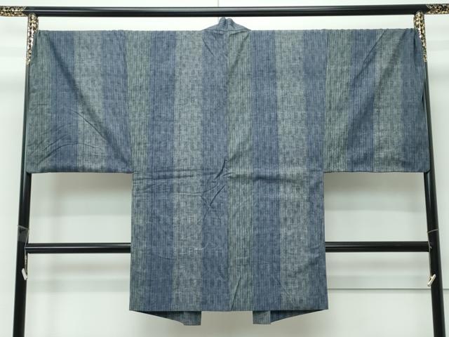 平和屋着物∞極上　男性　長羽織　キングサイズ　紬地　間道　逸品　CZAA5485s6