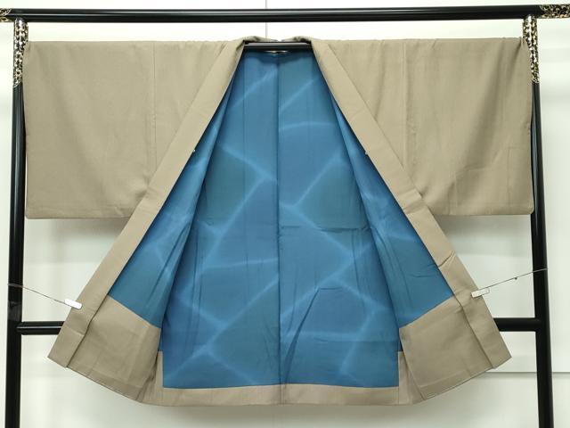 平和屋着物∞極上　男性　長羽織　お召地　間道　逸品　未使用　CZAA5487s6