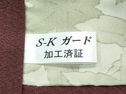 平和屋着物∞極上　印傳　道中着　ロング丈　葵　赤褐色地　逸品　CZAA5493s6