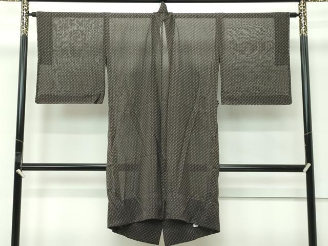 平和屋着物∞極上　スリーシーズン　春夏秋　塵除け　道中着　ロング丈　老舗のこもん　紗　鱗文　反端付き　逸品　未使用　CZAA5495s6