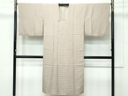 平和屋着物∞極上　道行コート　ロング丈　格子柄　逸品　CZAA5496s6