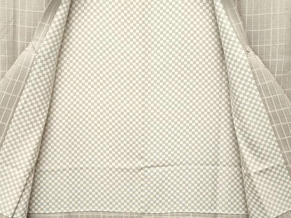 平和屋着物∞極上　道行コート　ロング丈　格子柄　逸品　CZAA5496s6