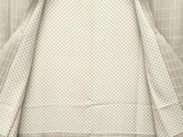 平和屋着物∞極上　道行コート　ロング丈　格子柄　逸品　CZAA5496s6