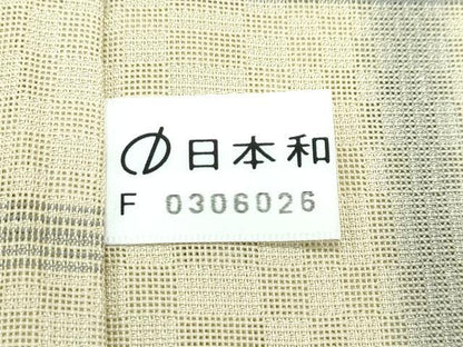 平和屋着物∞極上 スリーシーズン 春夏秋 塵除け 西陣きもの 道中着 ロング丈 お召地 格子柄 市松紋紗 証紙付き 逸品 未使用 CZAA5497s6