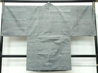 平和屋着物∞極上　男性　和装コート　ロング丈　キングサイズ　紬地　縞　逸品　CZAA5500s6