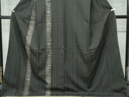 平和屋着物●極上　訪問着　黒田紬　本場筑前博多織　献上柄　檳榔子染色地　逸品　未使用　CZAA5507s6