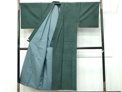 平和屋着物●極上　男性　紬　アンサンブル　色無地　革色　逸品　CZAA5511s6
