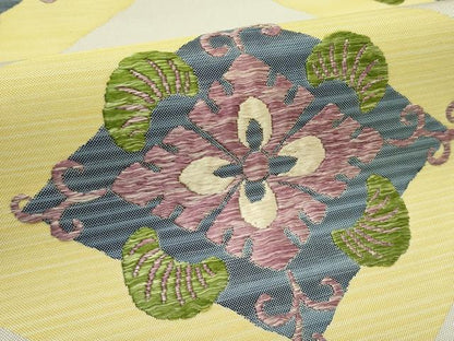 平和屋着物●極上　洛風林　工芸帯地　六通柄　本袋帯　唐織　菱花唐草文　逸品　CZAA5526s6