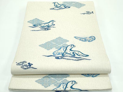 平和屋着物●極上　六通柄袋帯　藍　アザラシ　逸品　CZAA5527s6