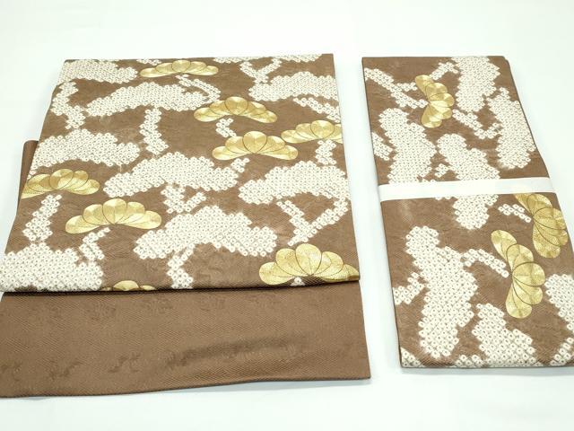 平和屋着物●極上　つけ帯　駒刺繍　絞り　松　逸品　未使用　CZAA5535s6