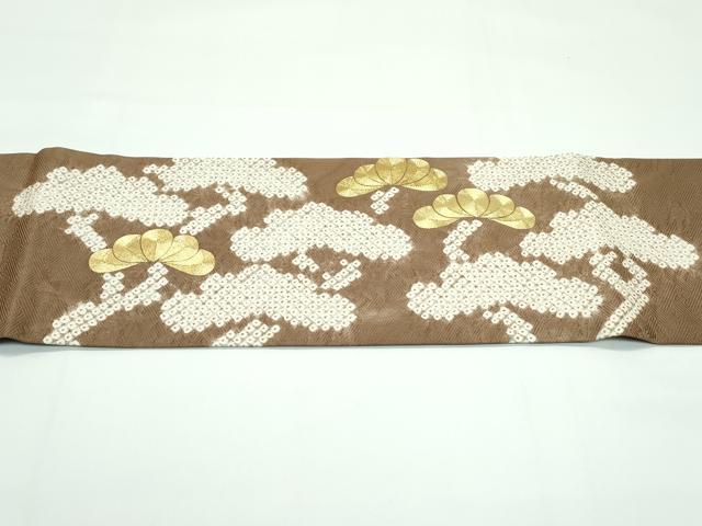 平和屋着物●極上　つけ帯　駒刺繍　絞り　松　逸品　未使用　CZAA5535s6