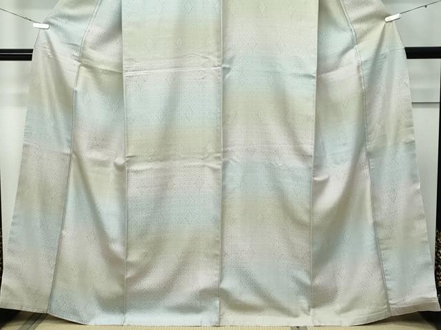 平和屋着物●極上　お召　花菱地紋　横段文　逸品　CZAA5536s6