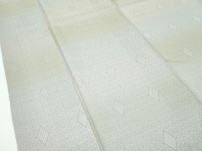平和屋着物●極上　お召　花菱地紋　横段文　逸品　CZAA5536s6