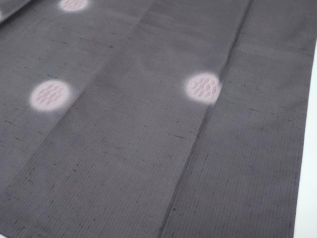 平和屋着物●極上　訪問着　十日町　名門青柳謹製　櫛引織　赤城紬　草木染　柿渋　織染め　丸文　創柳庵　黒橡色地　逸品　CZAA5538s6