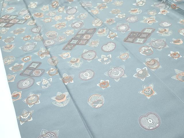 平和屋着物●極上　訪問着　総刺繍　蘇州刺繍　中国三大刺繍　相良刺繍　橘　七宝花文　銀糸　豆がら茶色地　逸品　未使用　CZAA5539s6