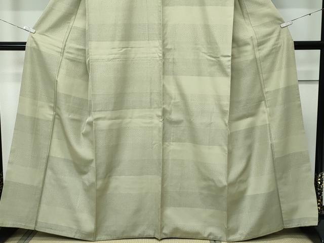 平和屋着物●極上　結城紬　奥順　おく玉　100亀甲　はたおり娘　利休色　証紙付き　逸品　CZAA5541s6