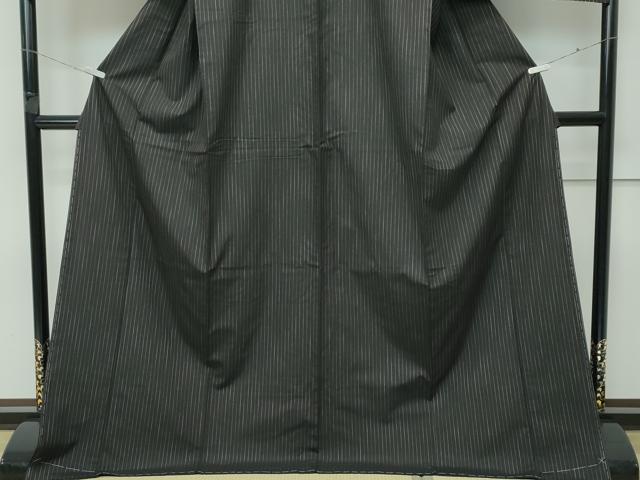 平和屋着物●極上　本場縞大島紬　泥染め　間道　井田織物謹製　証紙付き　逸品　未使用　CZAA5542s6