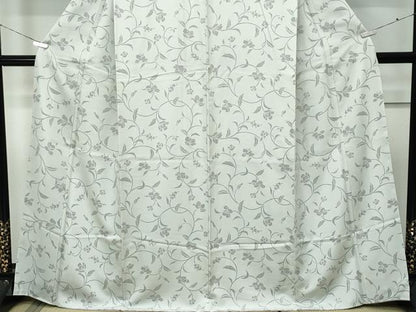 平和屋着物●極上　小紋　草花文　灰黄緑色地　逸品　未使用　CZAA5545s6