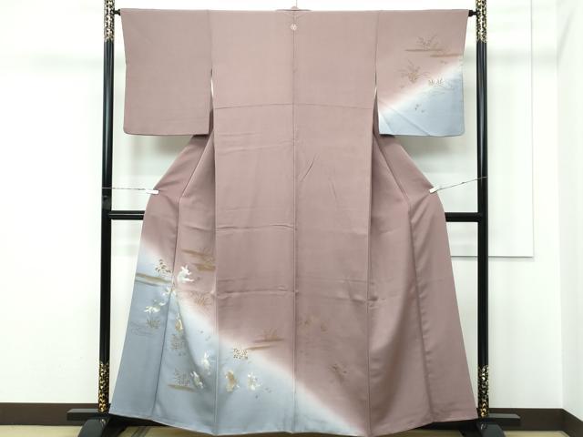 平和屋着物●極上　訪問着　手刺繍　鳥獣戯画　暈し染め　金彩　逸品　CZAA5553s6