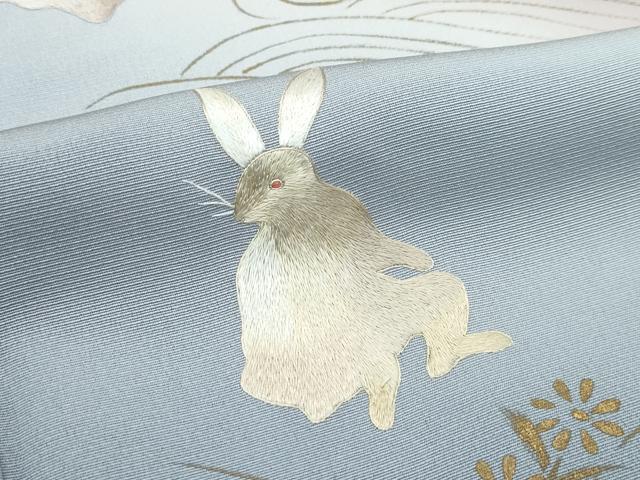 平和屋着物●極上　訪問着　手刺繍　鳥獣戯画　暈し染め　金彩　逸品　CZAA5553s6