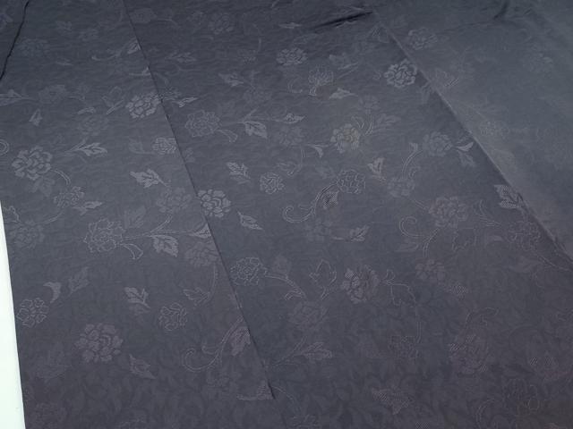 平和屋着物∞極上　道中着　ロング丈　リバーシブル　花唐草地紋　暈し染め　裏：黒　逸品　CZAA5563s6