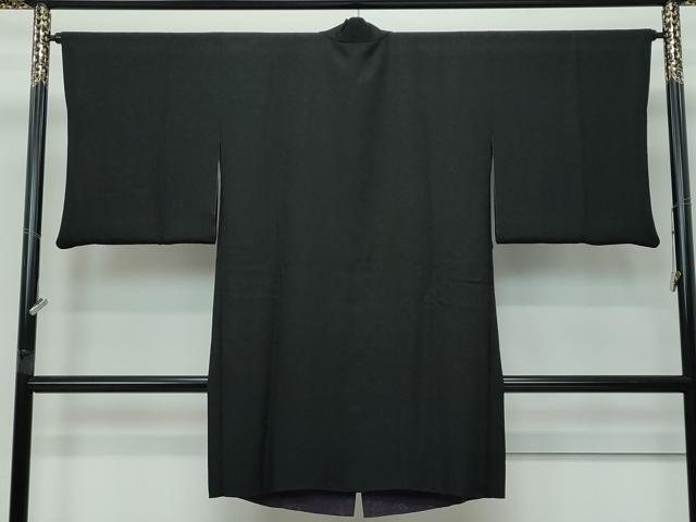 平和屋着物∞極上　道中着　ロング丈　リバーシブル　花唐草地紋　暈し染め　裏：黒　逸品　CZAA5563s6